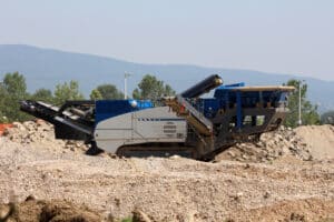 impact crusher at construction site