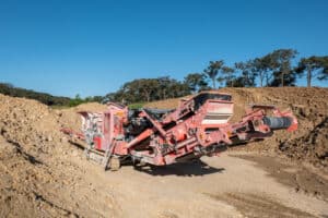Impact crusher in action at quarry